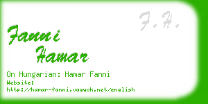 fanni hamar business card